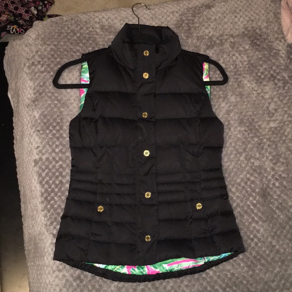 Lily Pulitzer Black Puffer Vest